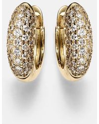 Sydney Evan - Puffy 14Kt Hoop Earrings With Diamonds - Lyst
