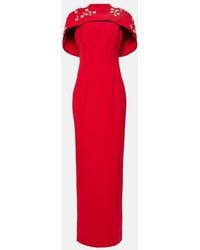 Safiyaa - Embroidered Caped Crepe Gown - Lyst
