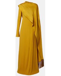 ‎Taller Marmo - Mounia Caped Crepe Cady Gown - Lyst