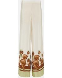 Adriana Degreas - Weite High-Rise-Hose Arisaema Aus Seide - Lyst