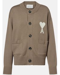 Ami Paris - Ami De Cour Wool And Cotton Cardigan - Lyst