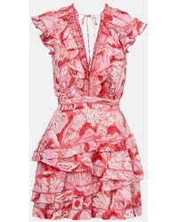 Poupette - Carol Floral Satin Minidress - Lyst