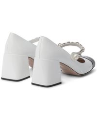 Miu Miu Mary Jane Leather Court Shoes - White