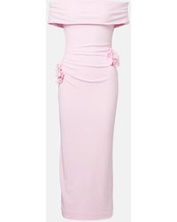 Roland Mouret - Floral-Applique Jersey Midi Dress - Lyst