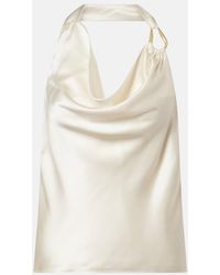 Rebecca Vallance - Elise Halterneck Silk Satin Top - Lyst