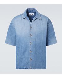 Loewe - Camicia Bowling Di Jeans Anagram - Lyst