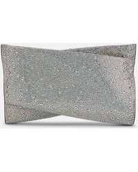 Christian Louboutin - Loubitwist Small Crystal-Embellished Suede Clutch - Lyst