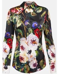 Dolce & Gabbana - Floral Satin Shirt For - Lyst