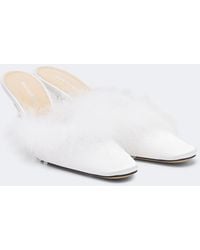 Mach & Mach - Bridal Feather-Trimmed Mules - Lyst