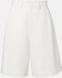 Max Mara - Sole Cotton And Linen Bermuda Shorts - Lyst