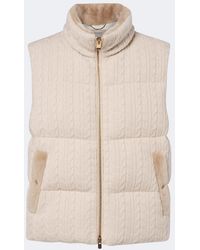 Agnona - Cable-Knit Cashmere Puffer Vest - Lyst