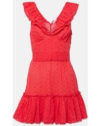 Poupette - Bruna Ruffled Cotton Minidress - Lyst