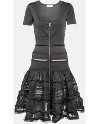 Alaïa - Alaia Ruffled Knit Midi Dress - Lyst