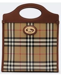 Burberry - Check Medium Top-Handle Bag - Lyst