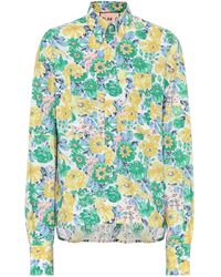 Plan C - Floral Cotton Poplin Shirt - Lyst
