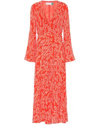 RIXO London Sonja Midikleid Aus Bedrucktem Crêpe - Rot