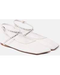 AMINA MUADDI - Ane Embellished Mesh Ballet Flats - Lyst