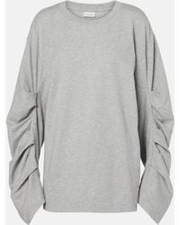 Dries Van Noten - Ruched Oversized Cotton Jersey Top - Lyst