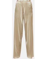 Christopher Esber - Silk Satin Straight Pants - Lyst
