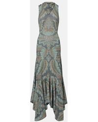 Etro - Abito Lungo Con Stampa Paisley - Lyst