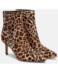 Veronica Beard - Lisa 70 Leopard-Print Calf Hair Ankle Boots - Lyst