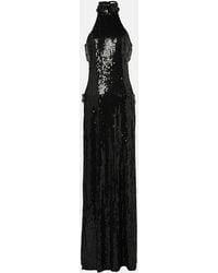 The New Arrivals Ilkyaz Ozel - Sequined Cutout Halterneck Gown - Lyst
