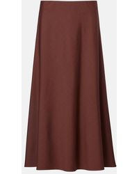 Brunello Cucinelli - Wool-Blend Midi Skirt - Lyst