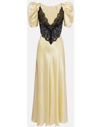 Rodarte - Lace-Trimmed Silk Charmeuse Gown - Lyst