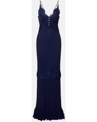 Self-Portrait - Lace-Trimmed Georgette Gown - Lyst
