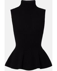 Rohe - Ribbed-Knit Peplum Wool And Cashmere Top - Lyst