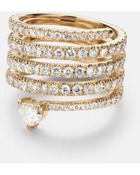 SHAY - Spiral Heart 18Kt Ring With Diamonds - Lyst