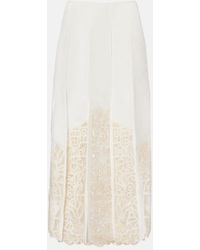 ALÉMAIS - Rosemary Linen-Blend Midi Skirt - Lyst