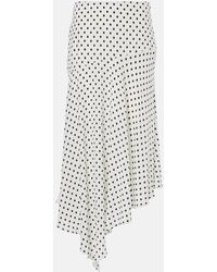 Veronica Beard - Falda Midi Rosemary De Mezcla De Seda Con Lunares - Lyst