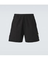 Stone Island - Compass Cotton-Blend Shorts - Lyst