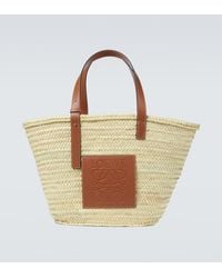 Loewe - Leather-Trimmed Basket Bag - Lyst