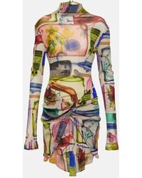 Off-White c/o Virgil Abloh - Printed Turtleneck Tulle Minidress - Lyst