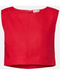 Posse - Martina Linen Crop Top - Lyst