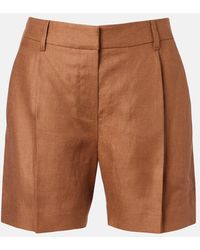 Brunello Cucinelli - Bermuda A Taille Mi-Haute En Lin - Lyst