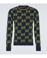 Gucci - GG Cotton-blend Jacquard Sweater - Lyst