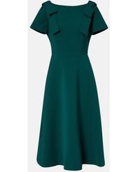 Carolina Herrera - Bow-Detail Crepe Midi Dress - Lyst