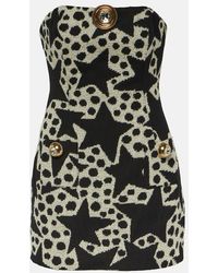 Area - Jacquard Strapless Cotton-Blend Minidress - Lyst