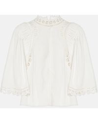 Isabel Marant - Enoha Broderie Anglaise Crepe Blouse - Lyst