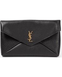 Saint Laurent - Leather Cassandre Envelope Pouch - Lyst