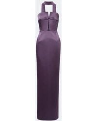 The New Arrivals Ilkyaz Ozel - Noa Scarf-Detail Satin Gown - Lyst