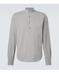 STÒFFA - Cotton And Silk Henley Shirt - Lyst