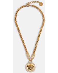 Versace - Halskette Icon Medusa Mit Kristallen - Lyst