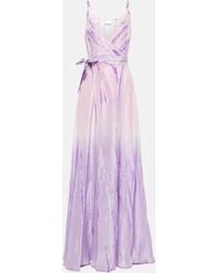 Anna Kosturova - Tie-dyed Wrap Silk Maxi Dress - Lyst