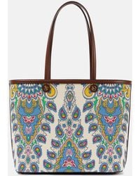 Etro - Shopper Essential Large Aus Canvas Mit Leder - Lyst