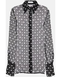 Nina Ricci - Polka-Dot Silk Chiffon Top - Lyst