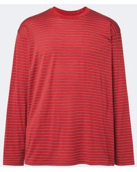 AURALEE - Striped Wool T-Shirt - Lyst